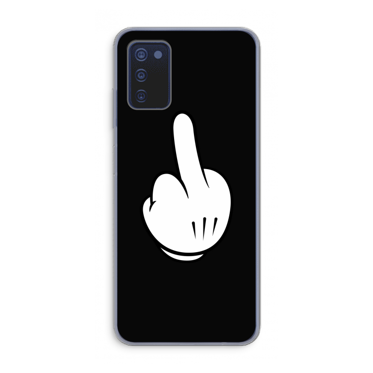 Middle finger black: Samsung Galaxy A03s Transparant Hoesje