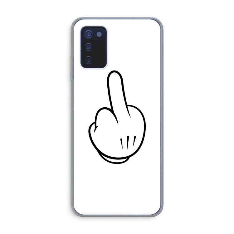 Middle finger white: Samsung Galaxy A03s Transparant Hoesje