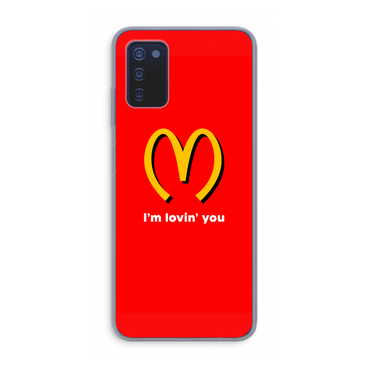 I'm lovin' you: Samsung Galaxy A03s Transparant Hoesje