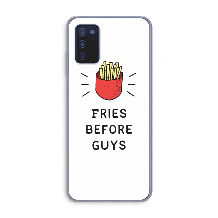 Fries before guys: Samsung Galaxy A03s Transparant Hoesje