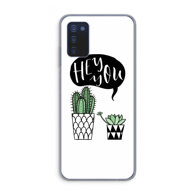 Hey you cactus: Samsung Galaxy A03s Transparant Hoesje
