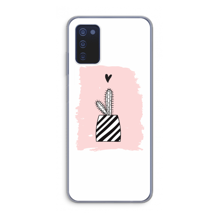Zwart-wit cactus: Samsung Galaxy A03s Transparant Hoesje