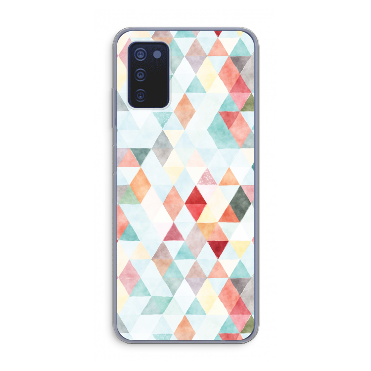 Gekleurde driehoekjes pastel: Samsung Galaxy A03s Transparant Hoesje