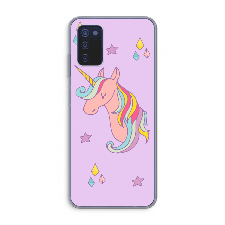 Roze eenhoorn: Samsung Galaxy A03s Transparant Hoesje