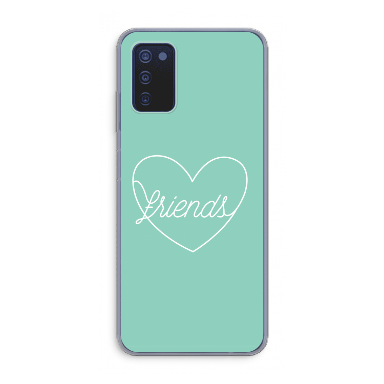 Friends heart pastel: Samsung Galaxy A03s Transparant Hoesje