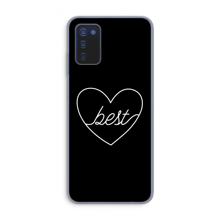 Best heart black: Samsung Galaxy A03s Transparant Hoesje