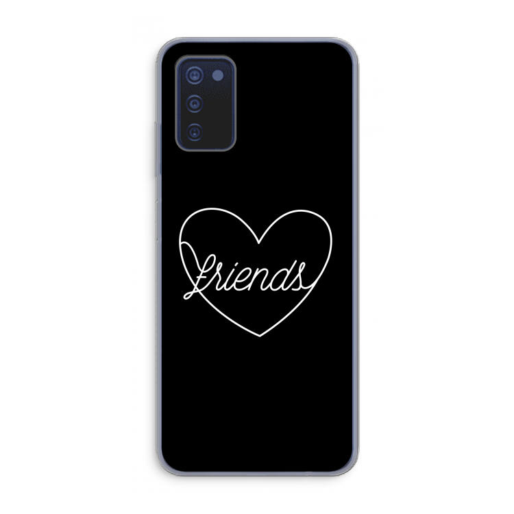 Friends heart black: Samsung Galaxy A03s Transparant Hoesje