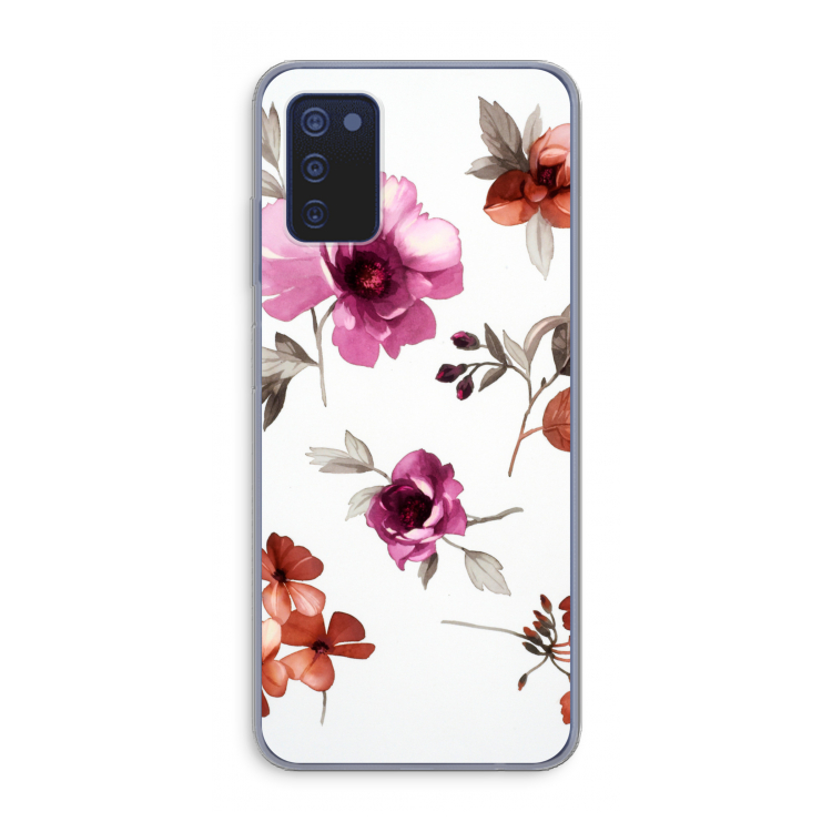 Geschilderde bloemen: Samsung Galaxy A03s Transparant Hoesje