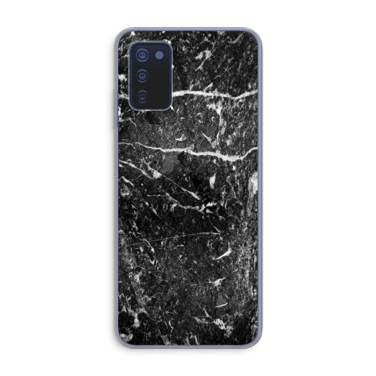 Zwart marmer: Samsung Galaxy A03s Transparant Hoesje