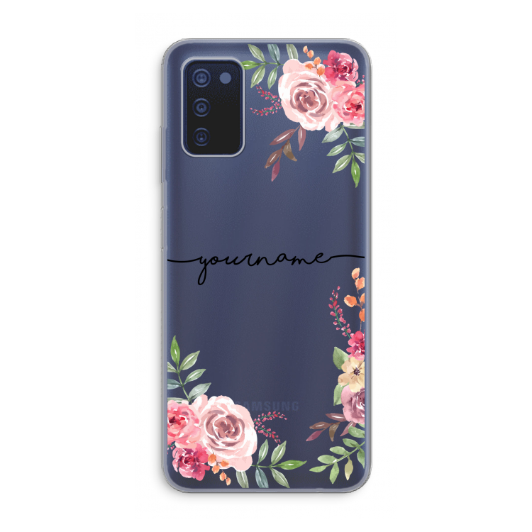 Rozen: Samsung Galaxy A03s Transparant Hoesje