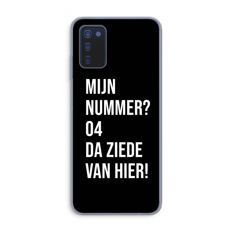 Da ziede van hier - Zwart: Samsung Galaxy A03s Transparant Hoesje