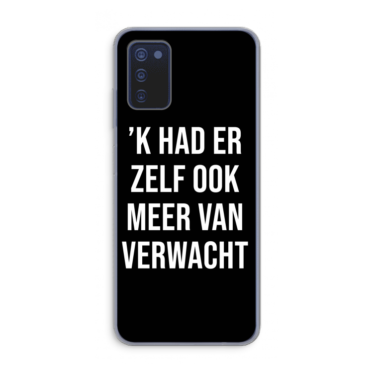 Meer verwacht - Zwart: Samsung Galaxy A03s Transparant Hoesje