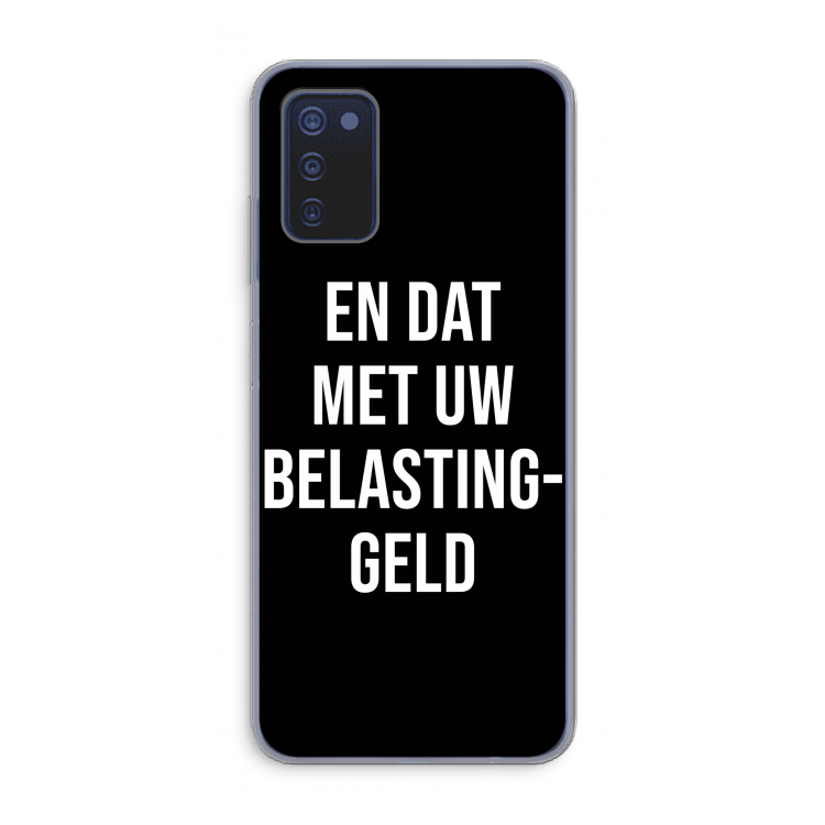Belastinggeld - Zwart: Samsung Galaxy A03s Transparant Hoesje