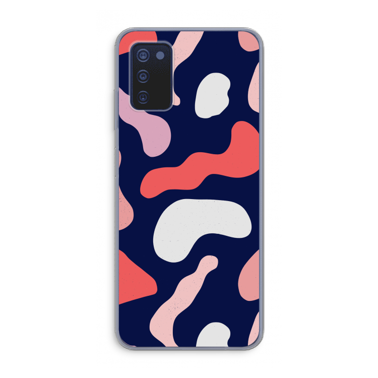 Memphis Shapes Pink: Samsung Galaxy A03s Transparant Hoesje