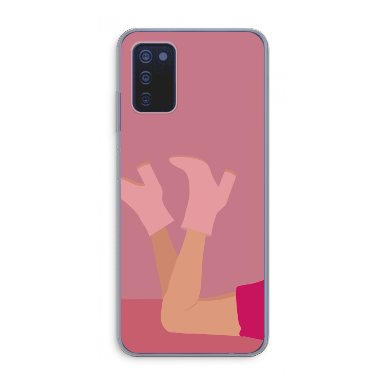 Pink boots: Samsung Galaxy A03s Transparant Hoesje