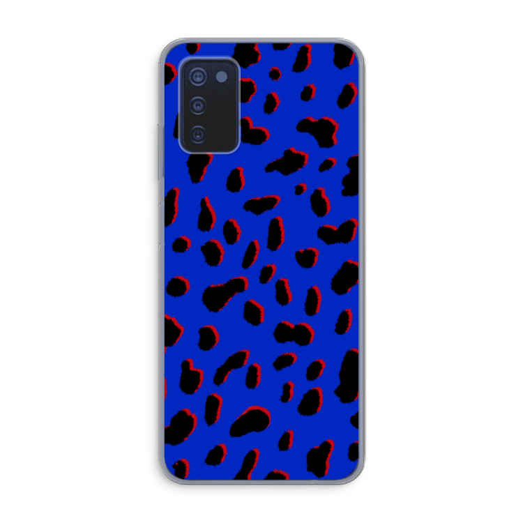 Blue Leopard: Samsung Galaxy A03s Transparant Hoesje