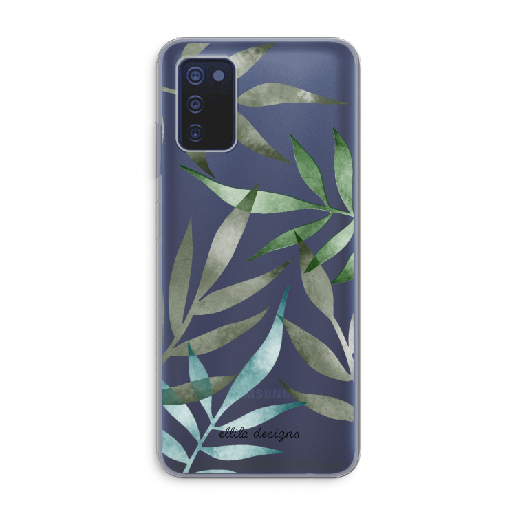 Tropical watercolor leaves: Samsung Galaxy A03s Transparant Hoesje
