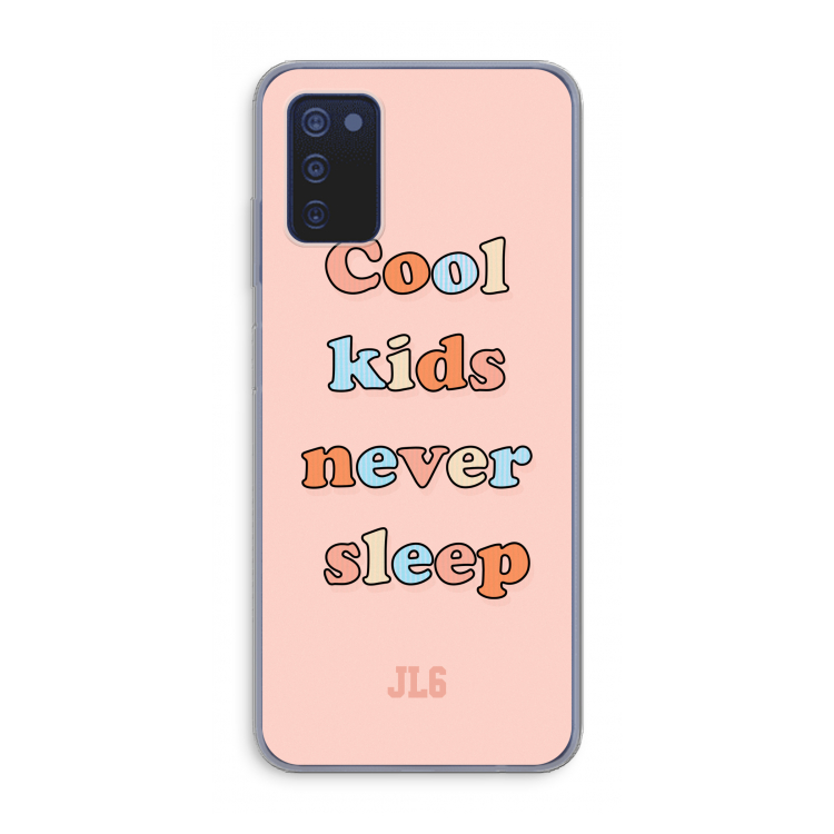 Cool Kids Never Sleep: Samsung Galaxy A03s Transparant Hoesje