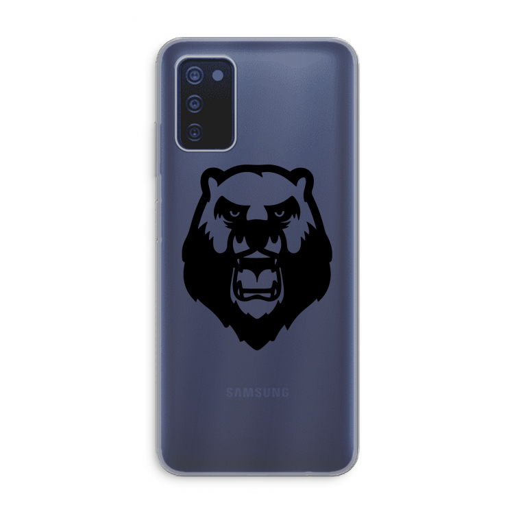 Angry Bear (black): Samsung Galaxy A03s Transparant Hoesje