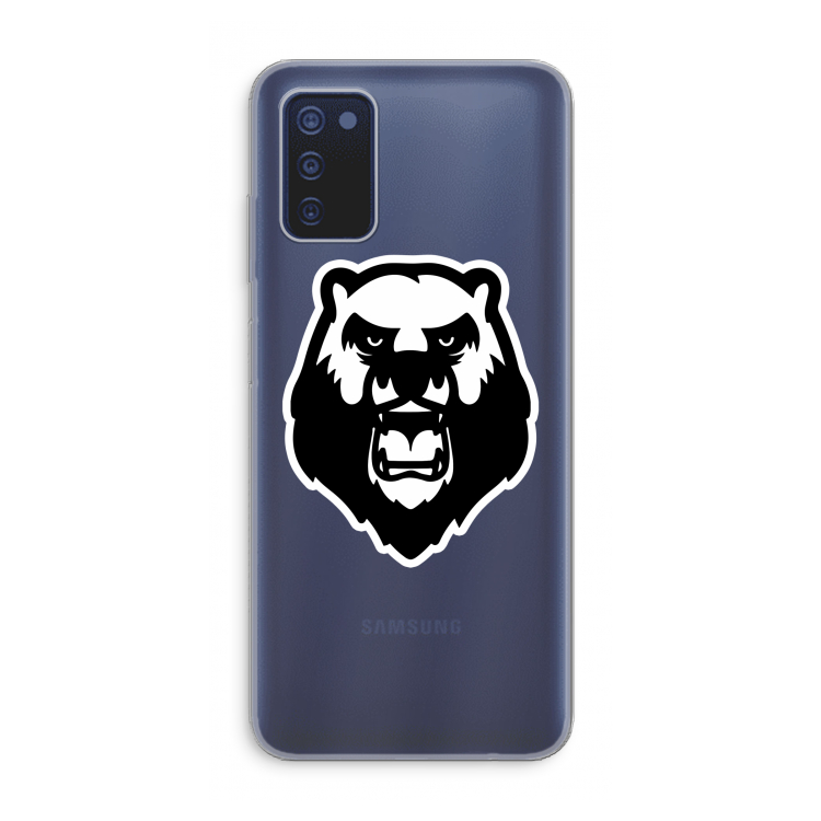 Angry Bear (white): Samsung Galaxy A03s Transparant Hoesje