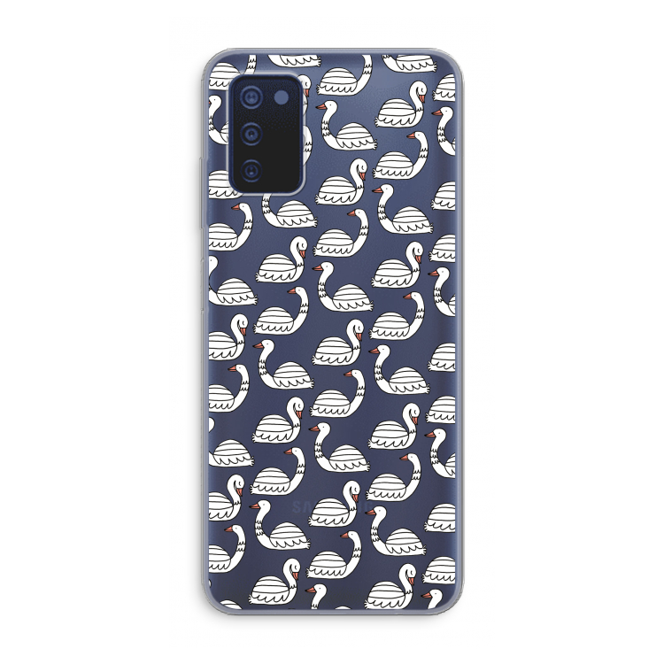 Zwanen: Samsung Galaxy A03s Transparant Hoesje