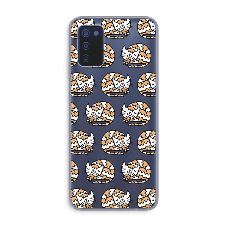 Slapende poes: Samsung Galaxy A03s Transparant Hoesje