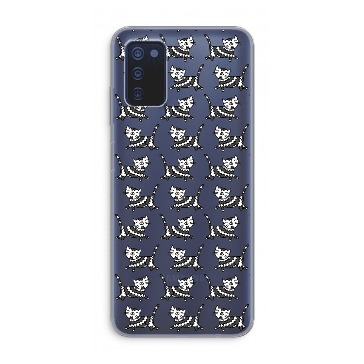 Zwarte poes: Samsung Galaxy A03s Transparant Hoesje