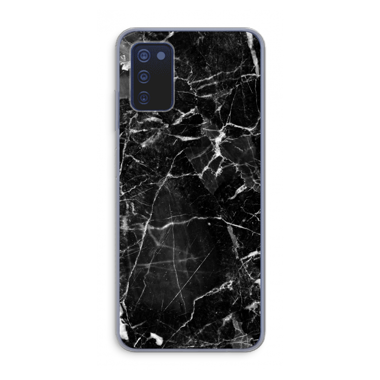 Zwart Marmer 2: Samsung Galaxy A03s Transparant Hoesje