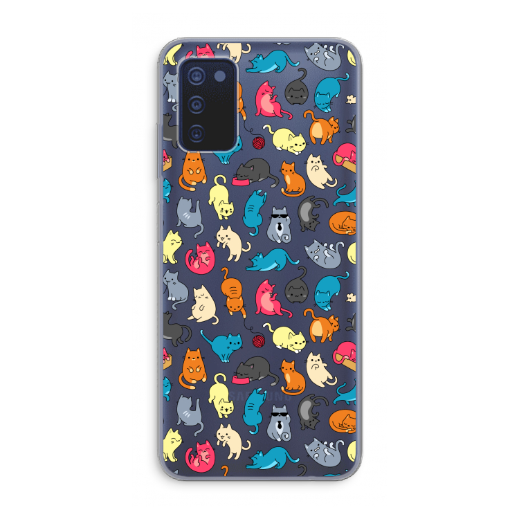 Kleurrijke katten: Samsung Galaxy A03s Transparant Hoesje
