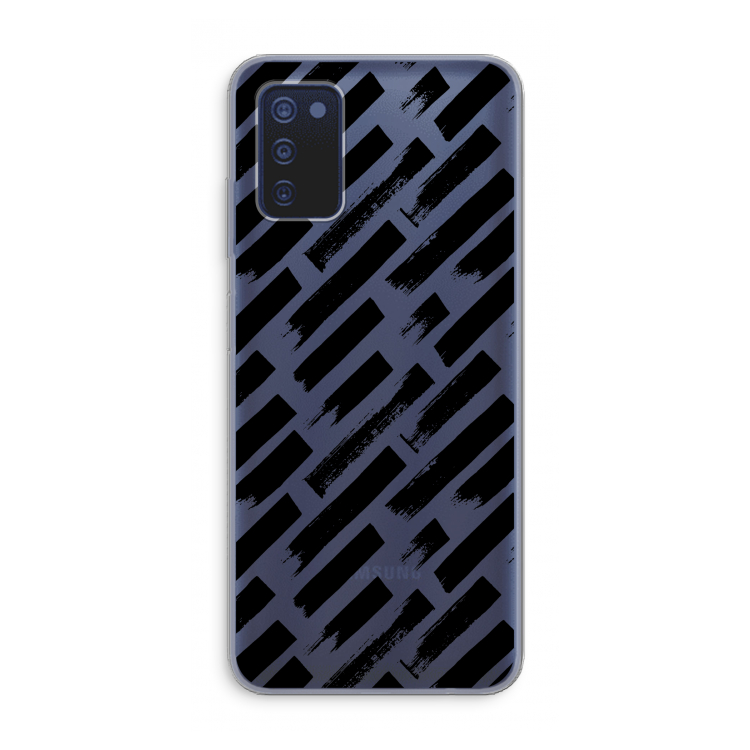 Zwarte vegen: Samsung Galaxy A03s Transparant Hoesje