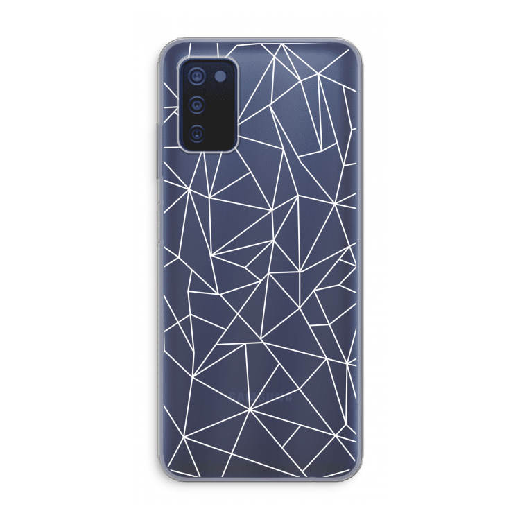 Geometrische lijnen wit: Samsung Galaxy A03s Transparant Hoesje