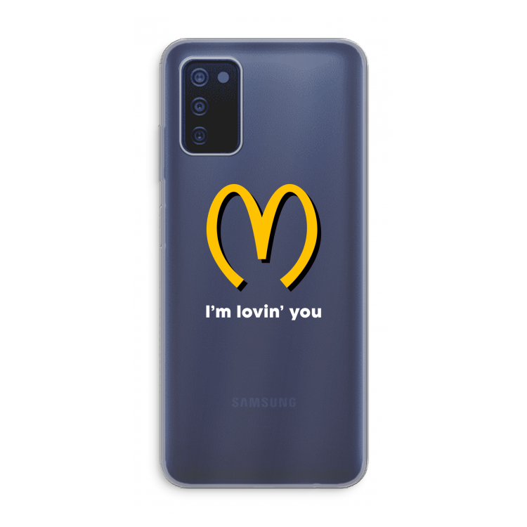 I'm lovin' you: Samsung Galaxy A03s Transparant Hoesje