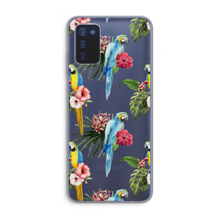 Kleurrijke papegaaien: Samsung Galaxy A03s Transparant Hoesje