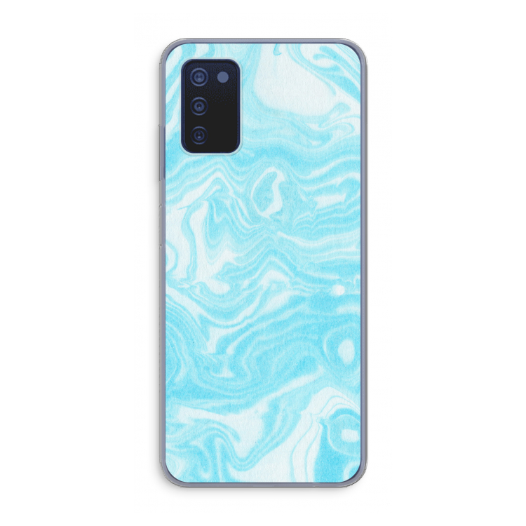 Waterverf blauw: Samsung Galaxy A03s Transparant Hoesje