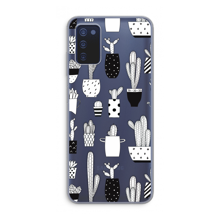 Cactusmotief: Samsung Galaxy A03s Transparant Hoesje