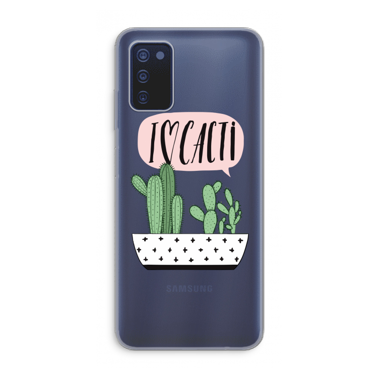 I love cacti: Samsung Galaxy A03s Transparant Hoesje