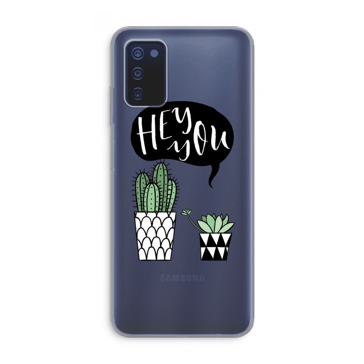 Hey you cactus: Samsung Galaxy A03s Transparant Hoesje