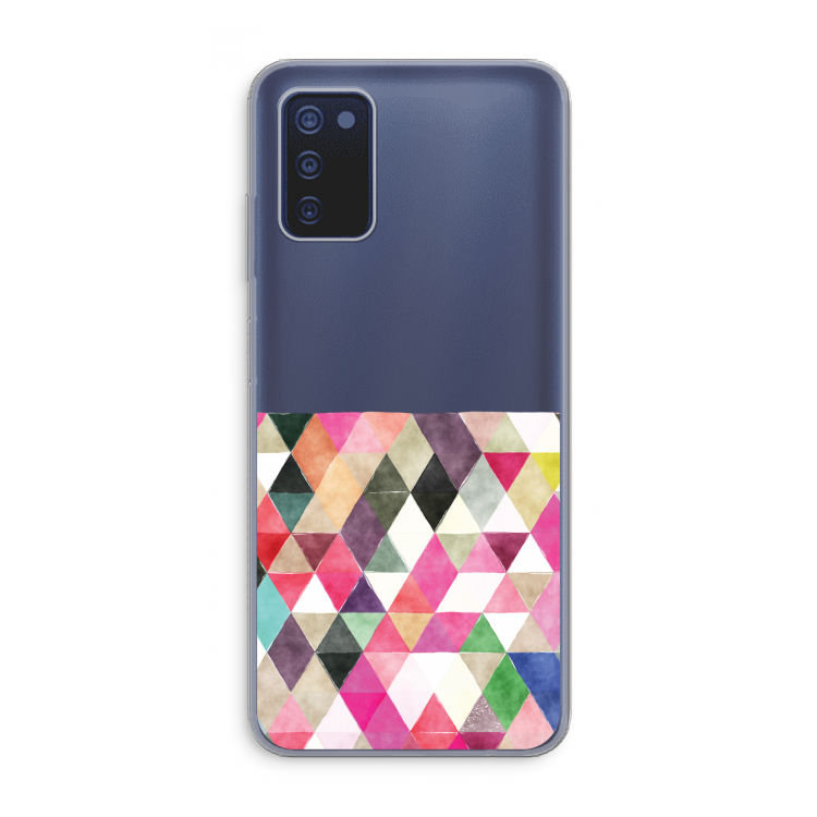 Gekleurde driehoekjes: Samsung Galaxy A03s Transparant Hoesje
