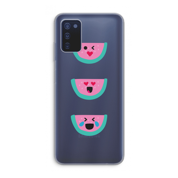 Smiley watermeloen: Samsung Galaxy A03s Transparant Hoesje
