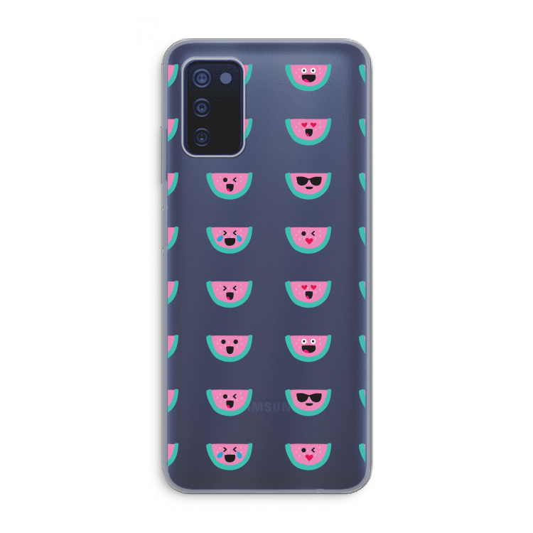 Smiley watermeloenprint: Samsung Galaxy A03s Transparant Hoesje