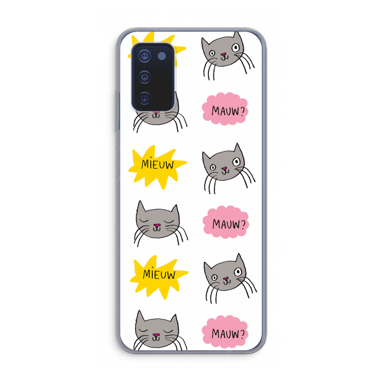 Meow: Samsung Galaxy A03s Transparant Hoesje