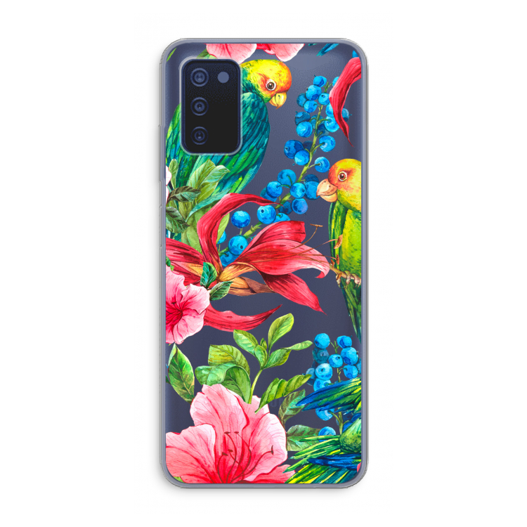 Papegaaien: Samsung Galaxy A03s Transparant Hoesje