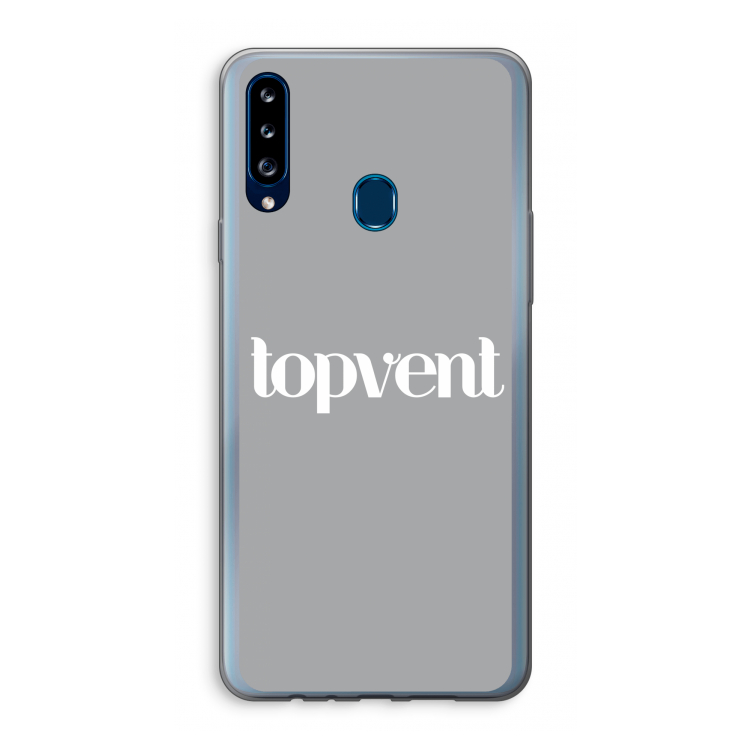 Topvent Grijs Wit: Samsung Galaxy A20s Transparant Hoesje