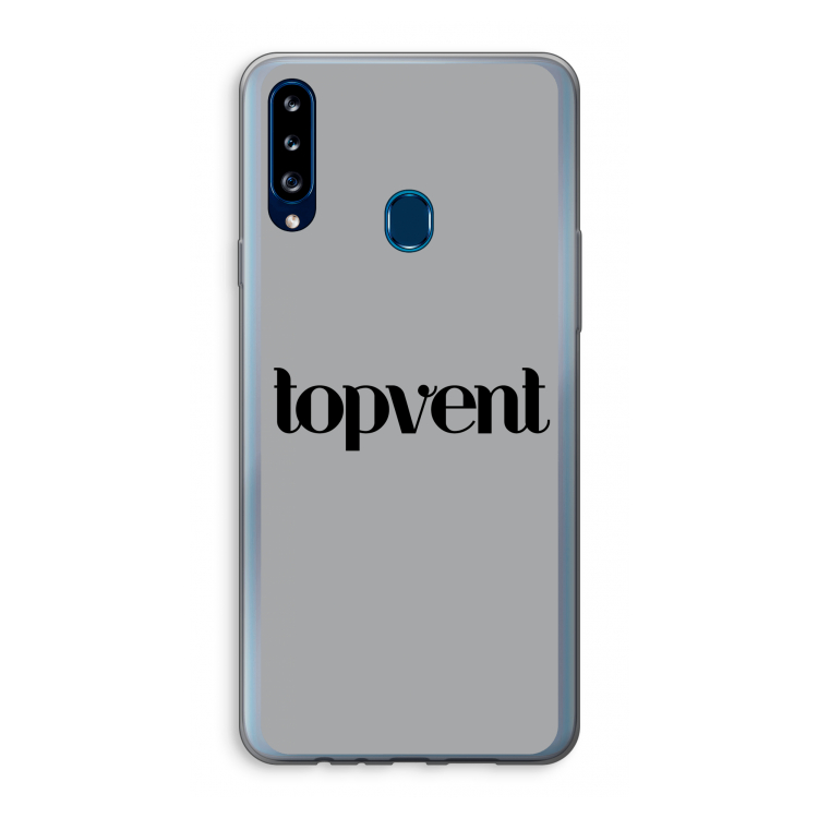 Topvent Grijs Zwart: Samsung Galaxy A20s Transparant Hoesje