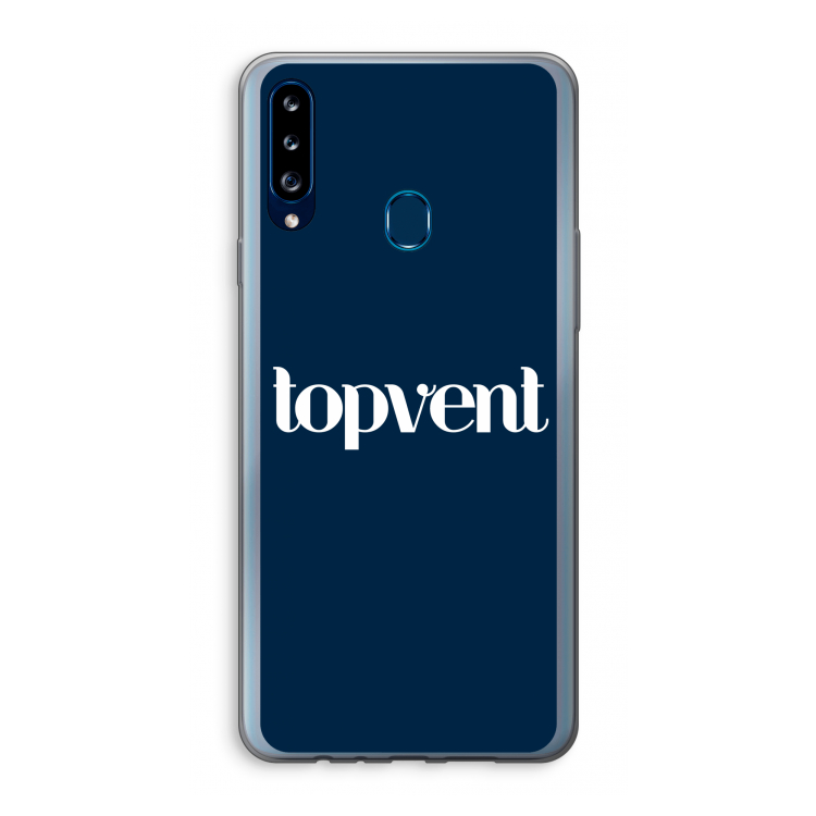 Topvent Navy: Samsung Galaxy A20s Transparant Hoesje