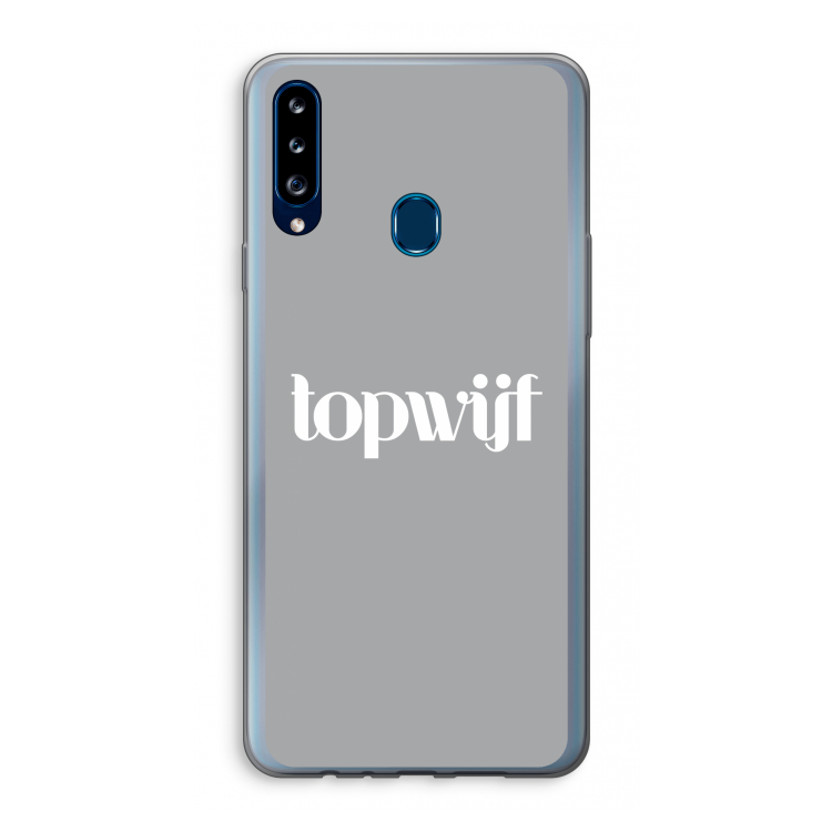 Topwijf Grijs Wit: Samsung Galaxy A20s Transparant Hoesje