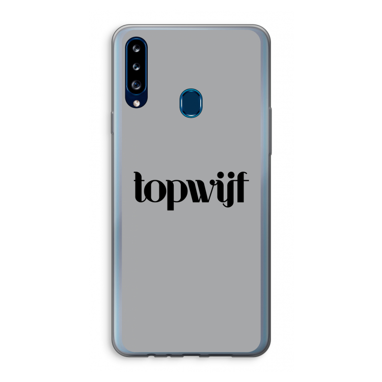 Topwijf Grijs Zwart: Samsung Galaxy A20s Transparant Hoesje