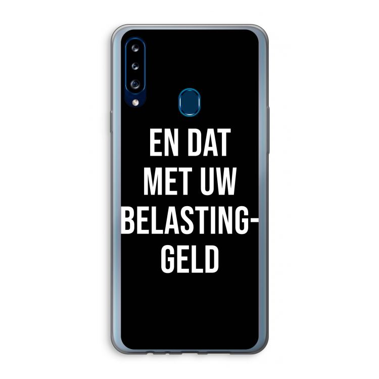 Belastinggeld - Zwart: Samsung Galaxy A20s Transparant Hoesje