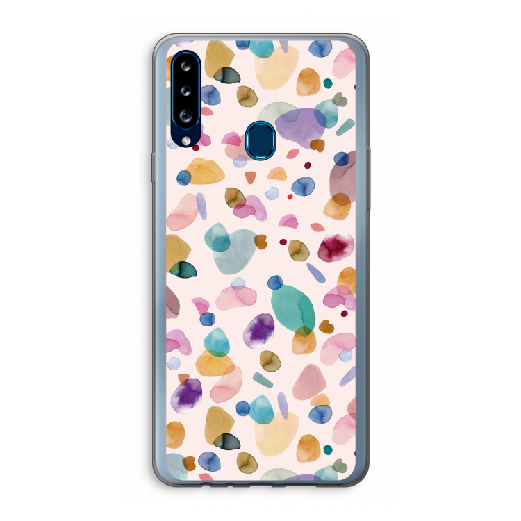 Terrazzo Memphis Pink: Samsung Galaxy A20s Transparant Hoesje