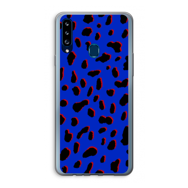 Blue Leopard: Samsung Galaxy A20s Transparant Hoesje